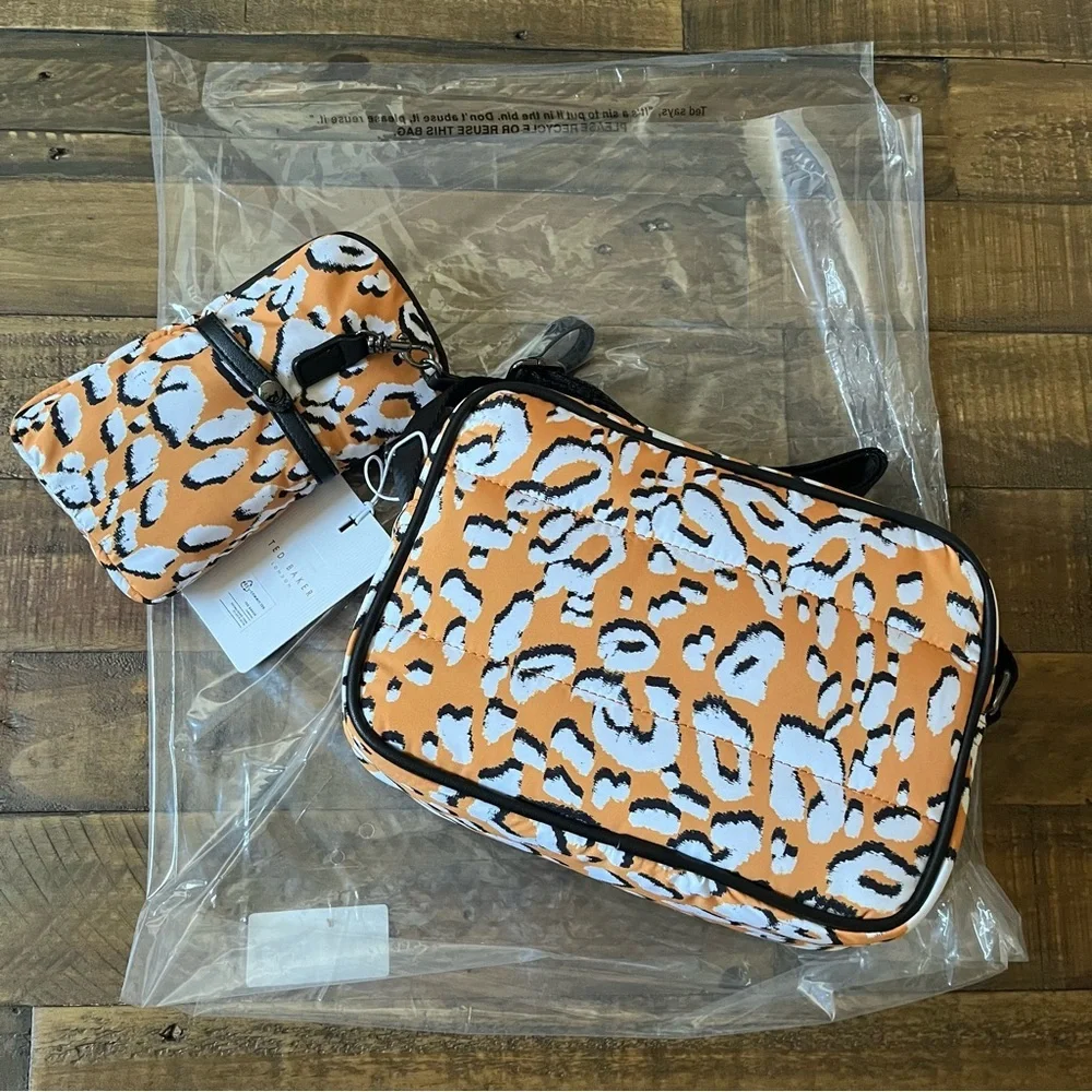 Ted Baker Leopard Detail Puffer Belt Bag + Camera Phone Pouch - Picture 4 of 6